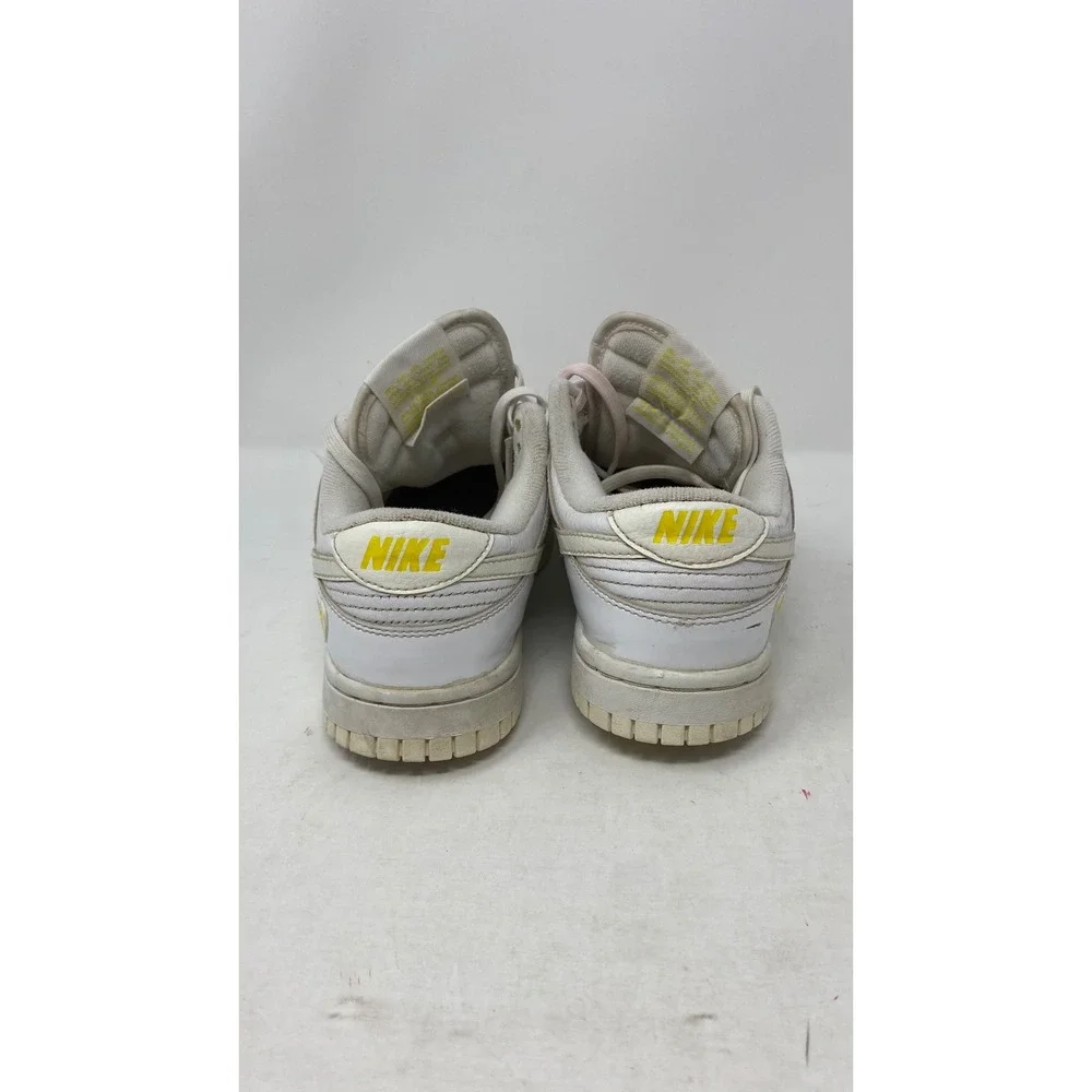 Nike Dunk Low White Pale Yellow Heart FD0803-100 Girls US 5.5Y Sneakers